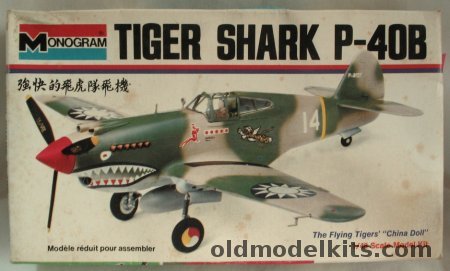Monogram 1/48 Tiger Shark P-40B - USAF/RAF/Chinese Flying Tigers- Bagged, 6803 plastic model kit